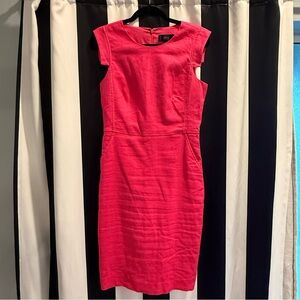 J. CREW • Resume Vibrant Pink Linen Midi Dress